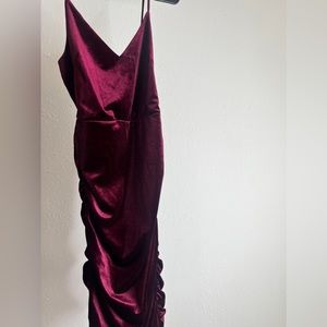 VELVET WINE COLORED DRESS🍷